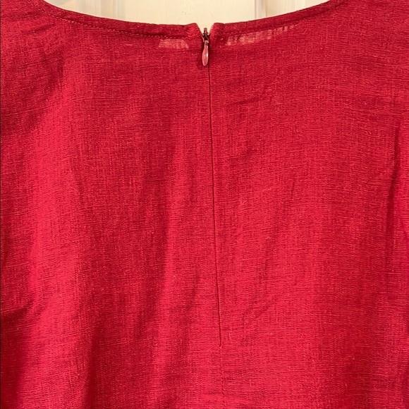 NWT Billy J 100% Linen Cropped Red Blouse with Ruffle Sleeves - Size 10 - Picture 8 of 10